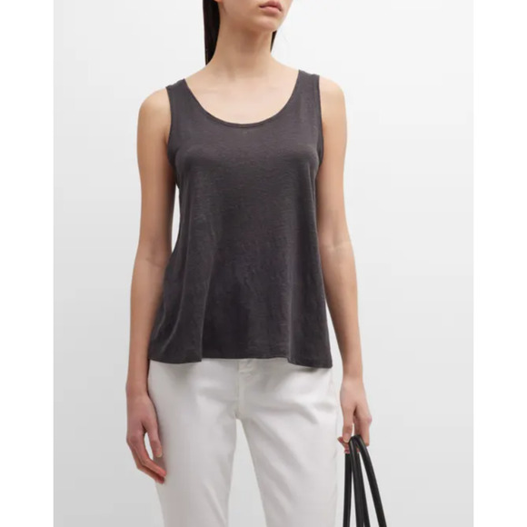 EILEEN FISHER Viscose Jersey Scoop Neck Tank Top Tee Peat 3X NWT $128 - Picture 1 of 8